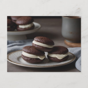 Plate of Chocolate Whoopie Pies Postcard