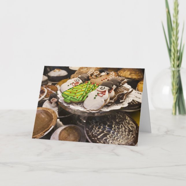 Plate of Fresh Christmas Cookies Holiday Card (Front)