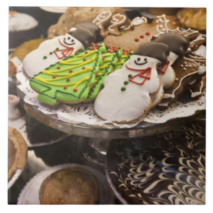 Plate of Fresh Christmas Cookies Tile