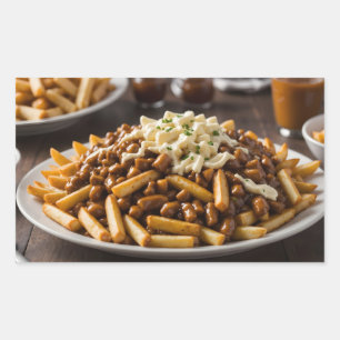 Plate of Poutine Rectangular Sticker
