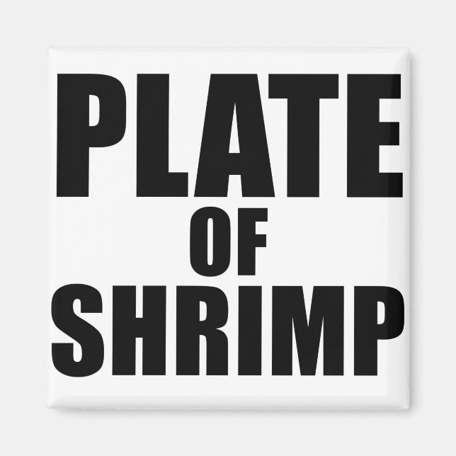 Plate of Shrimp Novelty Funny Food Joke Magnet (Front)