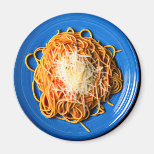 Plate of Spaghetti with Parmesan Cheese Magnet