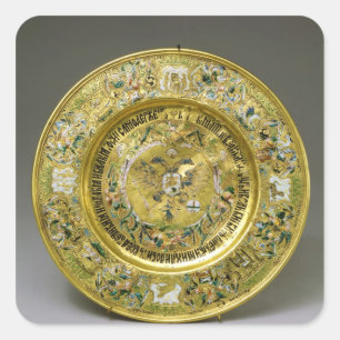 Plate owned by Tsar Alexei Mikhailovich Romanov Square Sticker