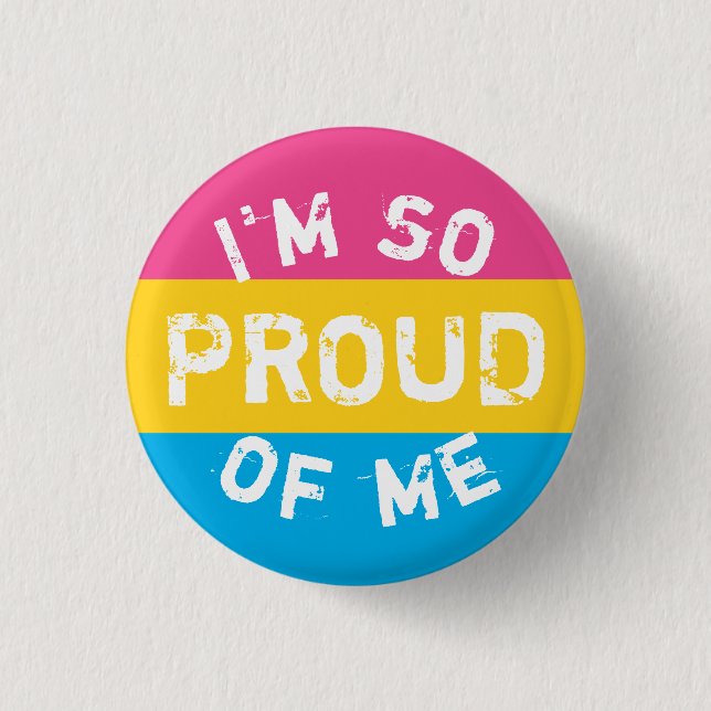 Plate Pansexual Flag Under Proud - Love is Love 3 Cm Round Badge (Front)
