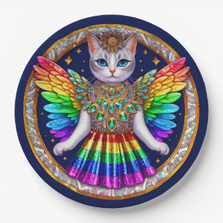 Plate | Rainbow Pride Cat Fairy Angel Party
