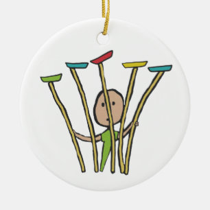 Plate Spinning Ceramic Ornament