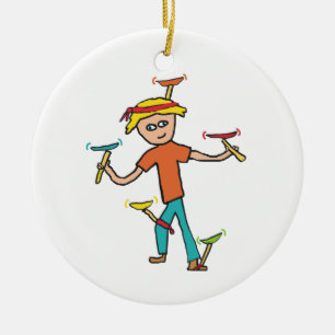 Plate Spinning Ceramic Ornament