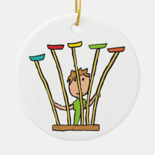 Plate Spinning Ceramic Ornament