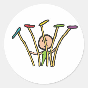 Plate Spinning Classic Round Sticker