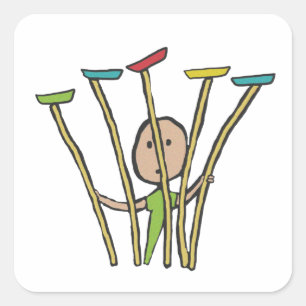 Plate Spinning Square Sticker