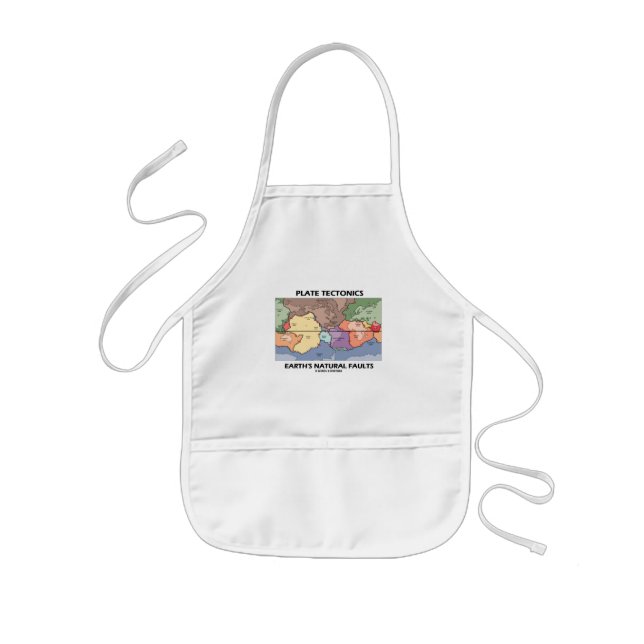 Plate Tectonics Earth's Natural Faults (World Map) Kids Apron (Front)