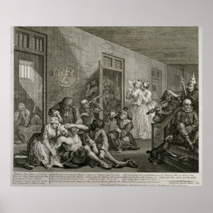 Plate VIII from A Rake's Progress, 1735 Poster