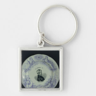 Plate with a portrait of Alexandre Brongniart Key Ring