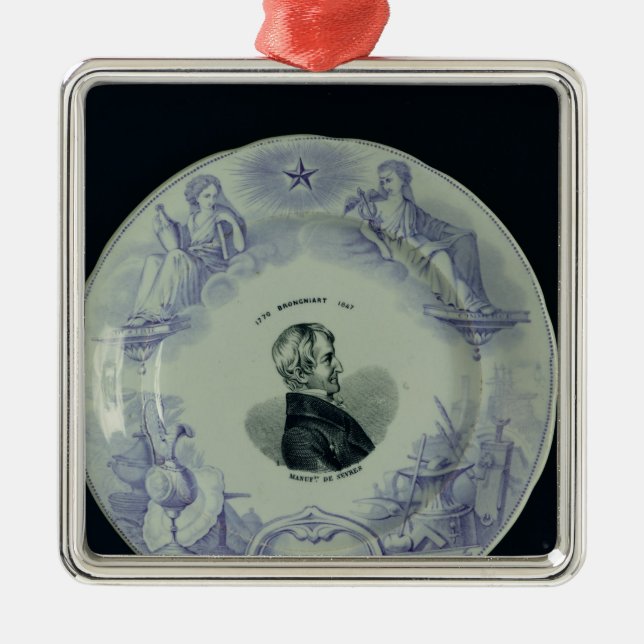 Plate with a portrait of Alexandre Brongniart Metal Ornament (Front)