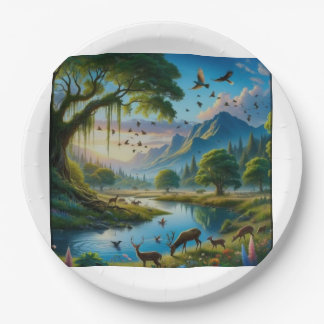 Plate with scenery