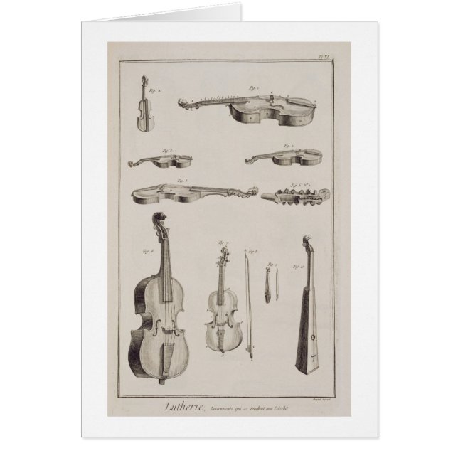 Plate XI: Instruments played with a bow, from the (Front)