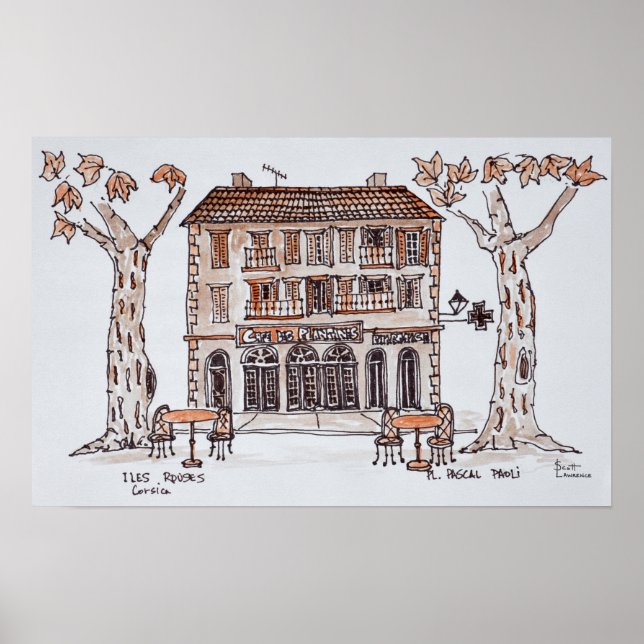 plateaux, Paoli Square, | Rousse Island, Corsica Poster (Front)