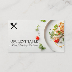 Plated Food Spices and Sauce Dining Business Card