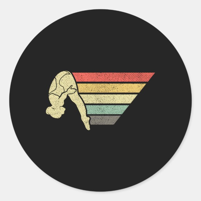 Platform Diver Springboard Diving Classic Round Sticker (Front)