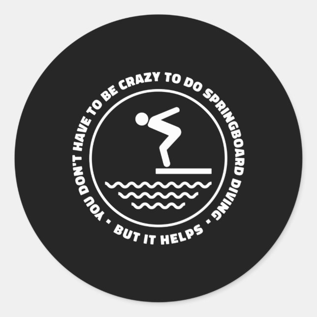 Platform Diver Springboard Diving Classic Round Sticker (Front)