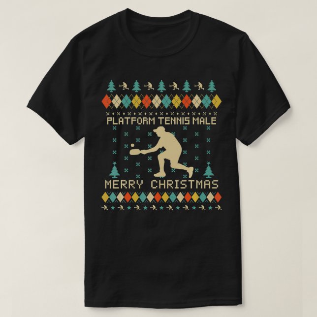 PLATFORM TENNIS MALE Funny Ugly Christmas Sweater  (Design Front)