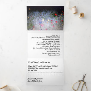 platinum 20th wedding anniversary invitation