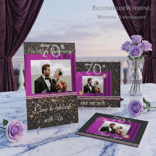 Platinum 70 Year Anniversary Save the Date Photo Invitation