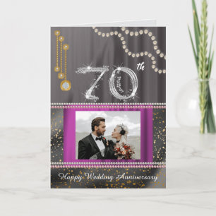 Platinum 70th Anniversary Pearls & Gemstone Card