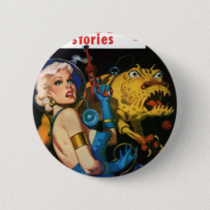 Platinum Blonde and her Monster Friend 6 Cm Round Badge