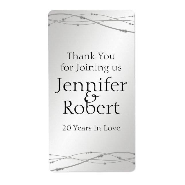 Platinum Dots 20th Anniversary Wine Label (Front)