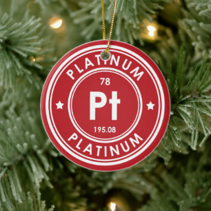 Platinum Element Red Ceramic Ornament