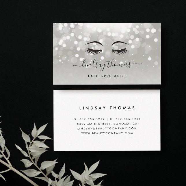 Platinum Glow Aesthetician or Makeup Artist Business Card (Creator Uploaded)