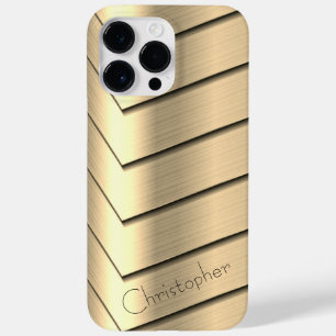 Platinum Gold Stainless Steel Print Case-Mate iPhone 14 Pro Max Case