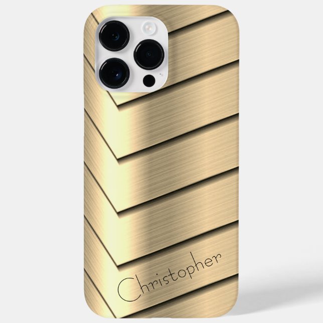 Platinum Gold Stainless Steel Print Case-Mate iPhone Case (Back)