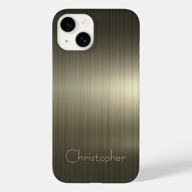 Platinum gold Stainless Steel Print Case-Mate iPhone Case (Back)