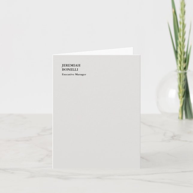 Platinum grey minimalist modern  note card (Front)