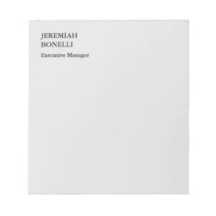 Platinum grey minimalist modern notepad