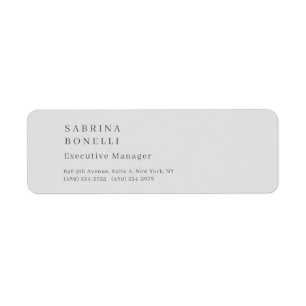 Platinum grey minimalist modern return address label
