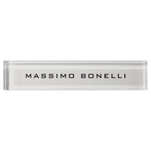 Platinum Grey Minimalist Plain Legible Modern Nameplate