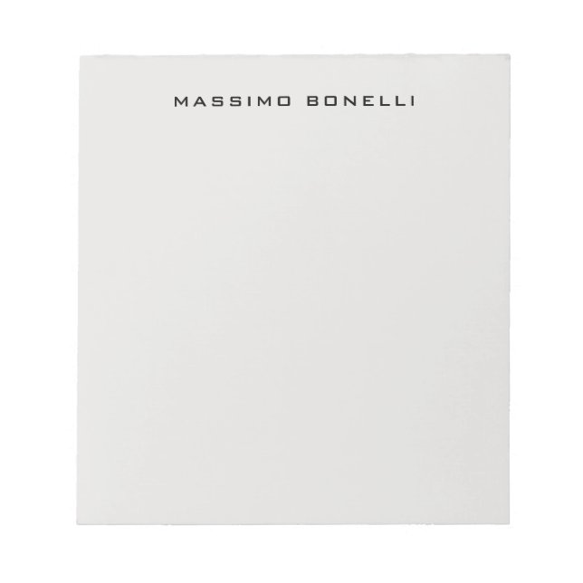 Platinum Grey Minimalist Plain Legible Modern Notepad (Front)