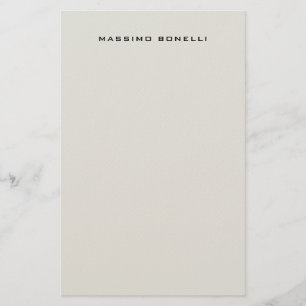 Platinum Grey Minimalist Plain Legible Modern Stationery