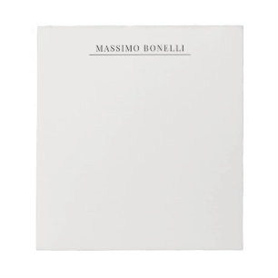 Platinum Grey Minimalist Plain Modern Own Name Notepad