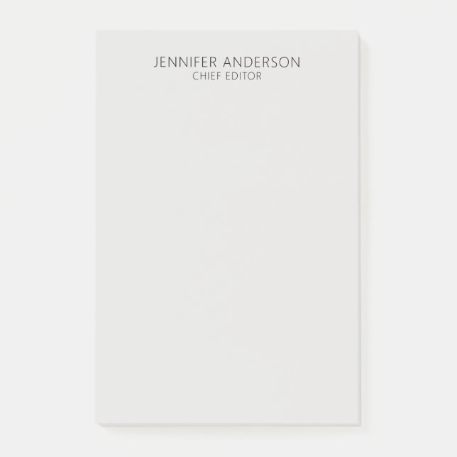 Platinum Grey Professional Modern Plain Minimalist Post-it Notes (Front)
