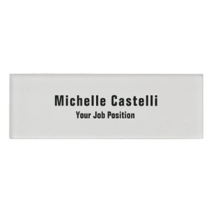 Platinum Grey Professional Unique Modern Stylish Name Tag