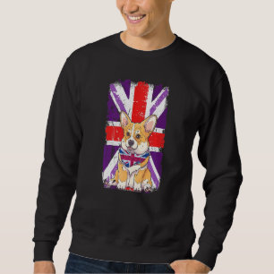 Platinum Jubilee 2022 Corgi Puppy & Union Jack For Sweatshirt
