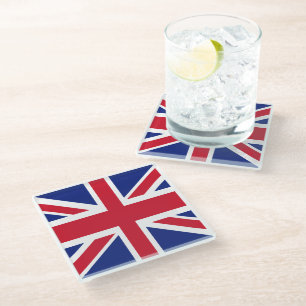Platinum Jubilee British Union Jack Flag Glass Coaster