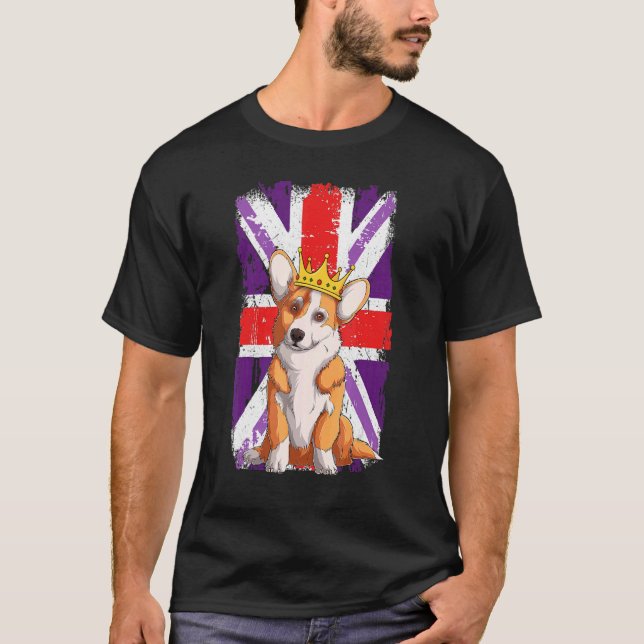 Platinum Jubilee Corgi 2022 & Union Jack Idea For  T-Shirt (Front)