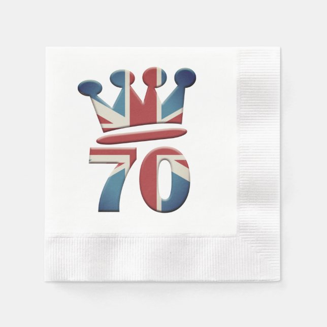 Platinum Jubilee Queen Elizabeth 70 years Napkins (Front)