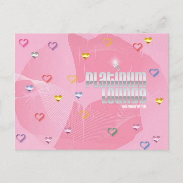 Platinum Lounge Postcard (pinkhearts) (Front)