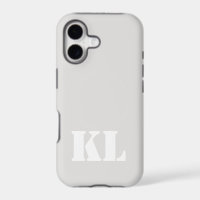 Platinum Metallic Solid Colour Minimalist Monogram